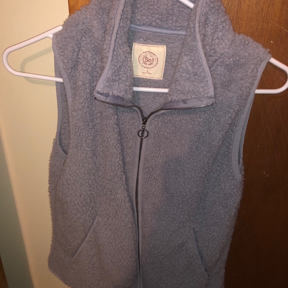grey fluffy/soft vest